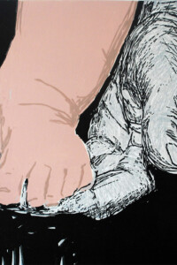 Z CYKLU CÓRKA: NIC DWA RAZY (FROM THE CYCLE DAUGHTER: NOTHING TWO TIMES) Z CYKLU CÓRKA: NIC DWA RAZY (FROM THE CYCLE DAUGHTER: NOTHING TWO TIMES) A large hand of an adult man, on it rests the smaller one of a very small child (in pink), black background. Duża dłoń dorosłego człowieka, na niej spoczywa mniejsza bardzo małego dziecka (w kolorze różowym), tło czarne. Paweł Naumowicz